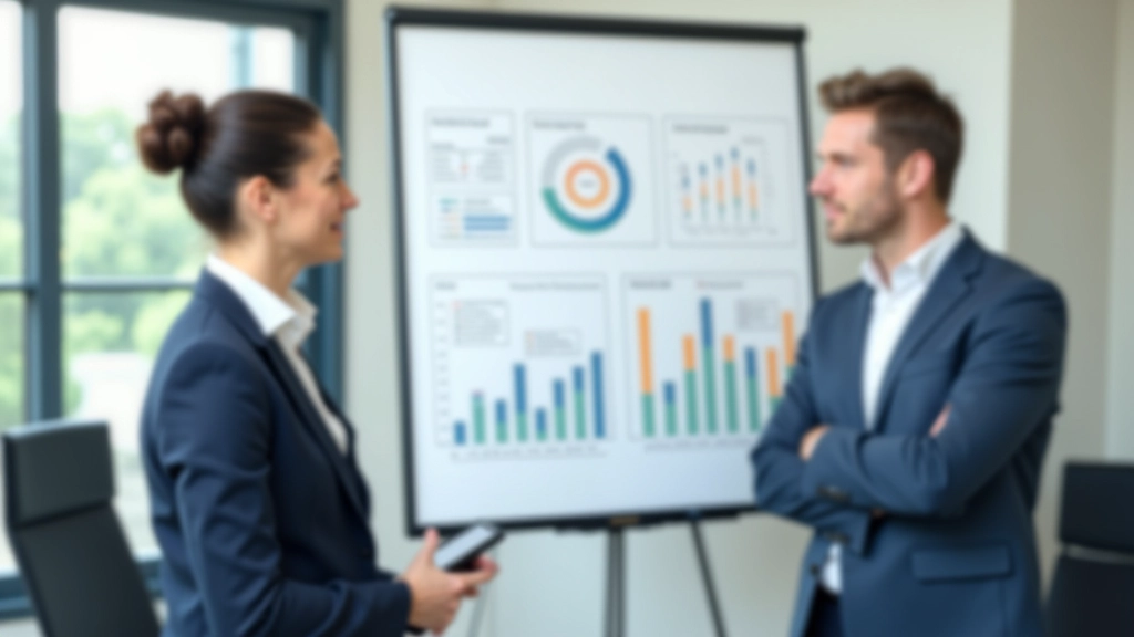 Geschäftsbesprechung mit Wirtschaftsdaten auf dem Whiteboard, Team in modernem Büro, Diskussion zu Energiewirtschaft