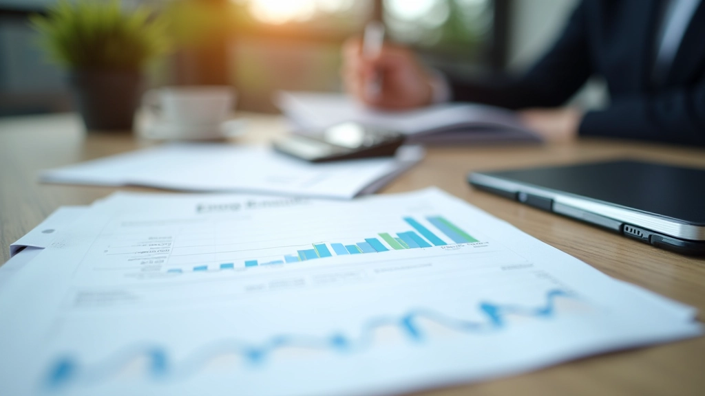 Finanzielle Planung und Kostenanalyse mit Dokumenten und Taschenrechner auf Schreibtisch
