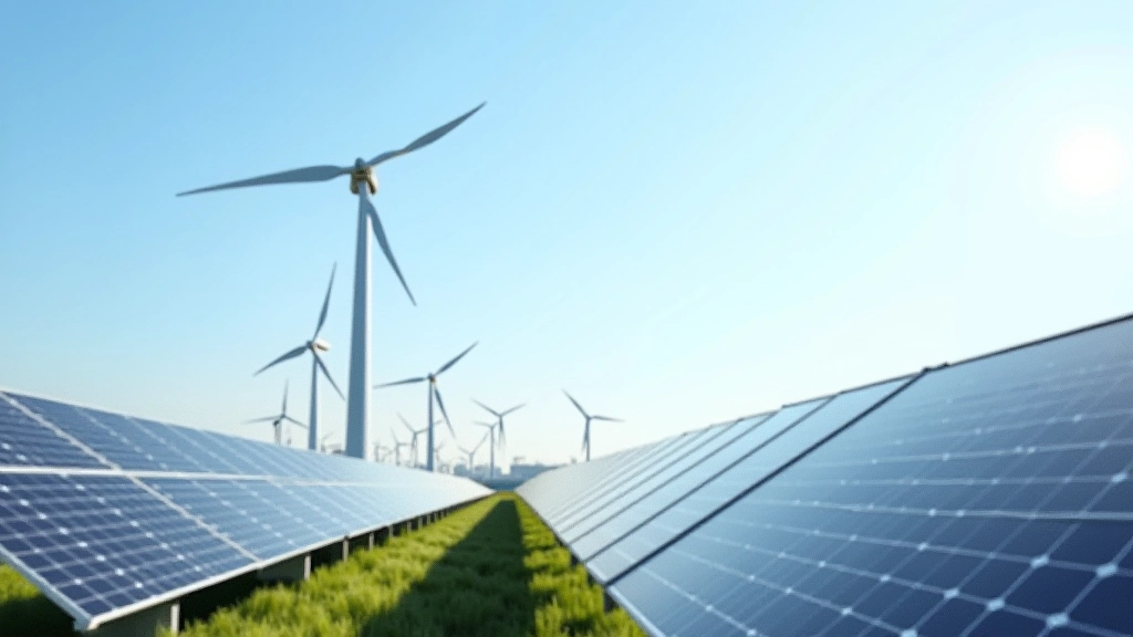 Windkraftanlage und Solarmodule in Deutschlands Landschaft mit modernem Netzwerk-Overlay