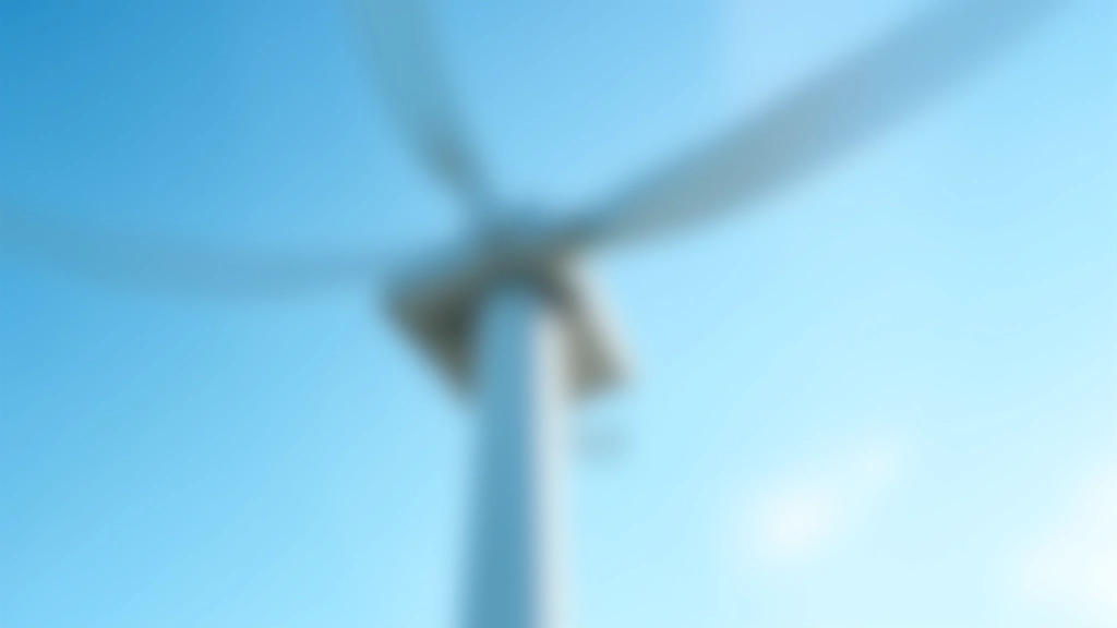 Windkraftanlage im Detail mit Himmelshintergrund